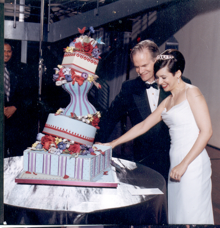 Another view of the gown, but more importantly, the cake!