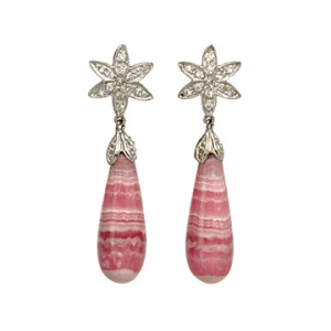 Mignonette earrings in rhodochrosite