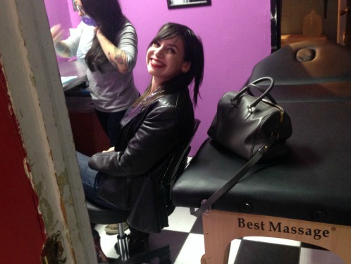 About to get my ear pierced at Addiction NYC last year. Click for original post.