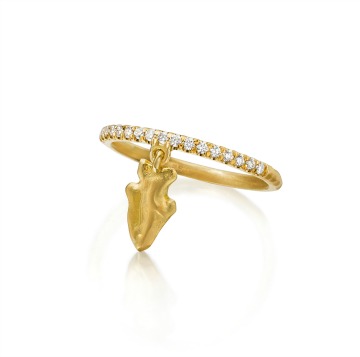 Click to purchase the 18K yellow gold arrowhead ring.